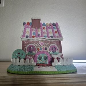 T.J.Maxx Pink and Green Holiday Gingerbread House Decor